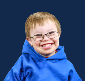 Patient with Down Syndrome smiling