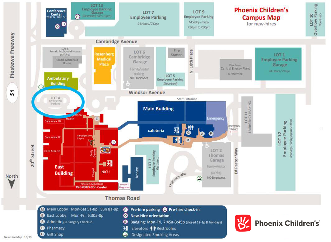Map of Phoenix Children's