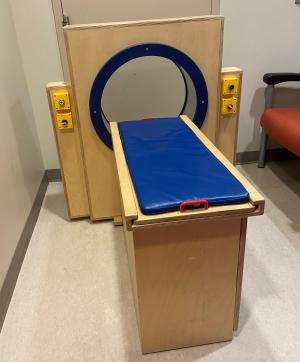 Wooden MRI scanner at Phoenix Childrens