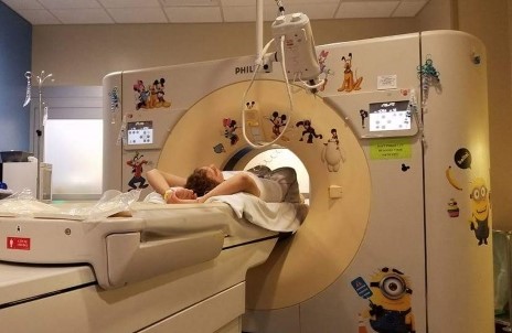 Teen getting an MRI