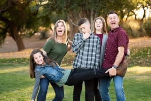 Family of 5 being silly