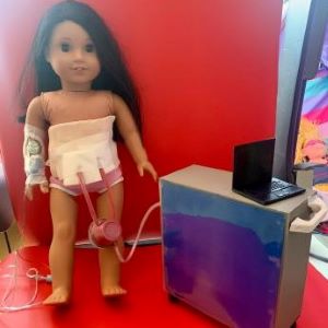 Doll modified with Berlin heart left ventricular assist device