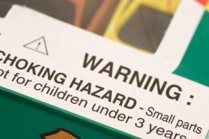Warning label on toy