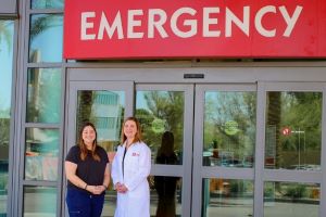 Providers in front of Emergency Room doors
