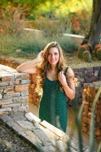 Teen wearing green dress