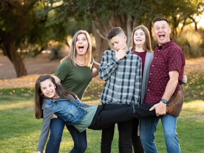 Family of 5 being silly