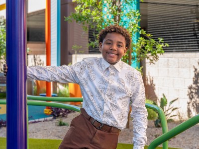 Child smiling on playground