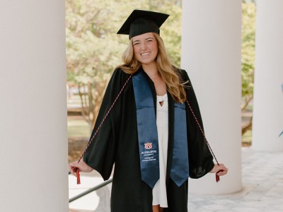 Graduate in cap & gown