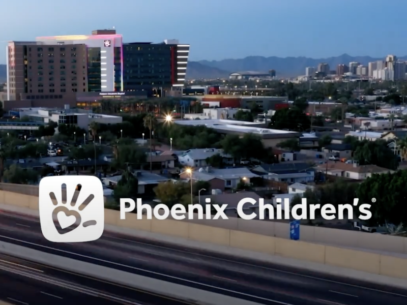 Phoenix Children's with skyline in the background