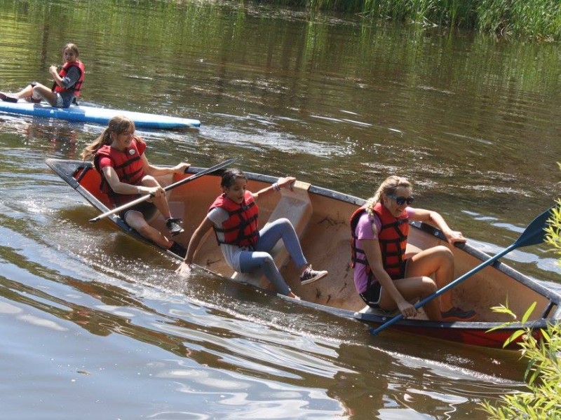 Children in a canoe