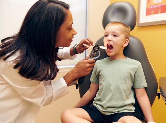 child getting a checkup