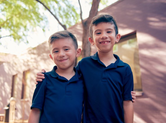 Brothers smiling