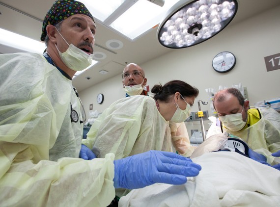 Trauma providers in action