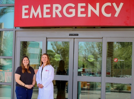 Providers in front of Emergency Room doors