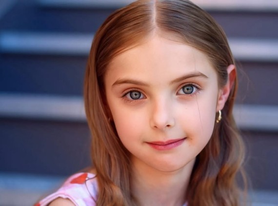 Girl looking straight at camera