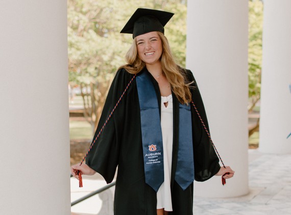 Graduate in cap & gown