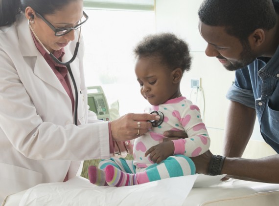 Baby with Doctor and parent