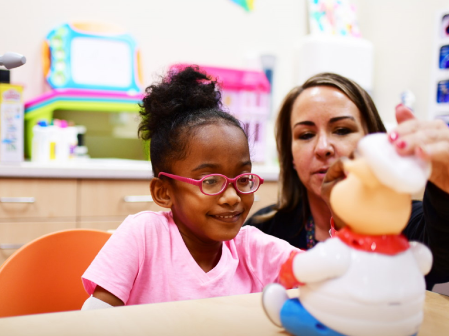 Little girl with glasses