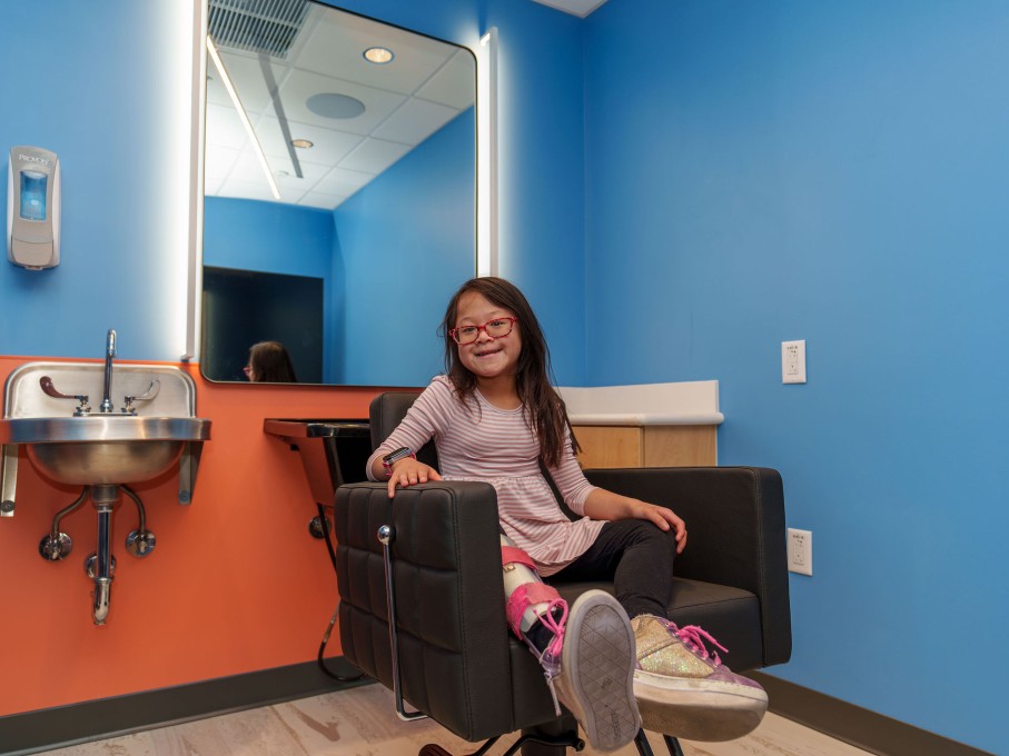 Girl in hair salon in The Zone