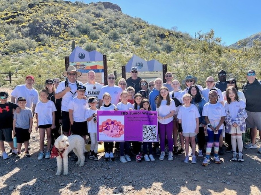 Samantha and supporters at outdoor event