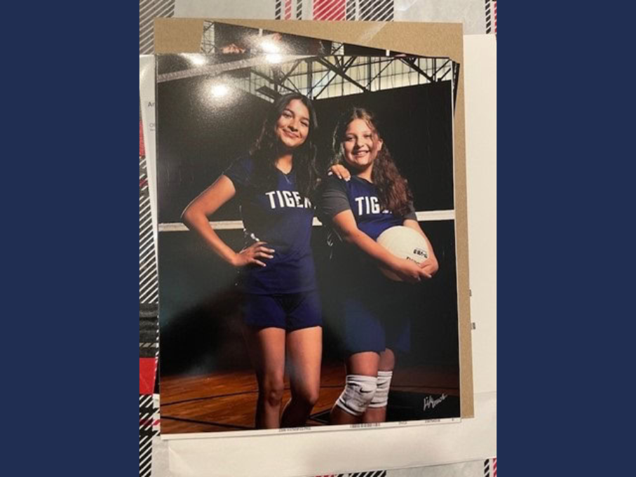 Two female volleyball players