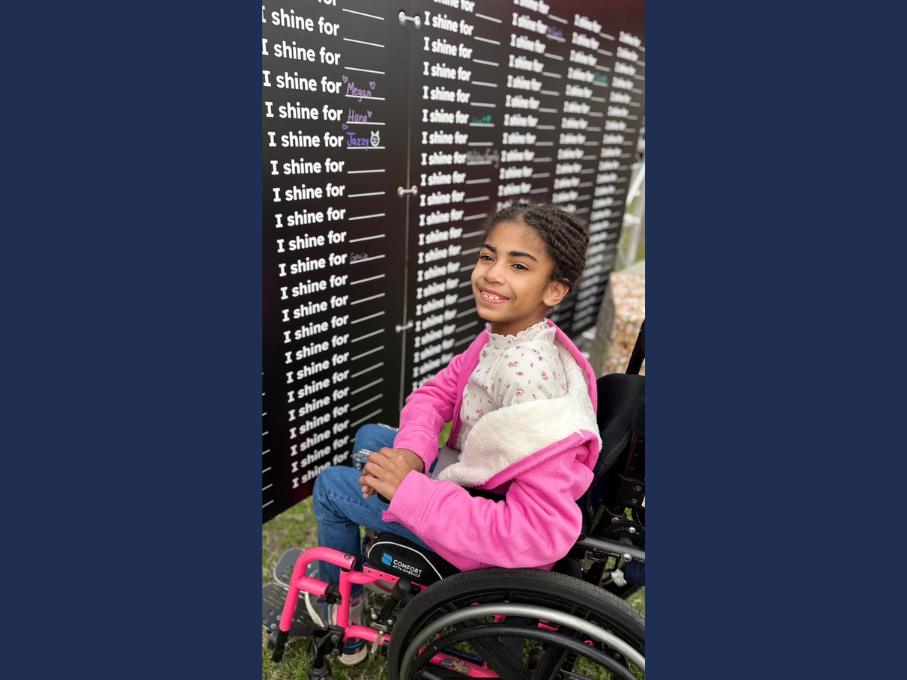 Girl in pink wheelchair