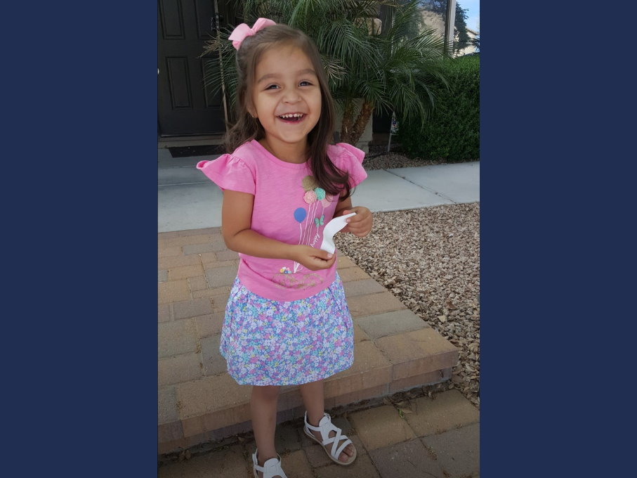 Smiling girl wearing pink