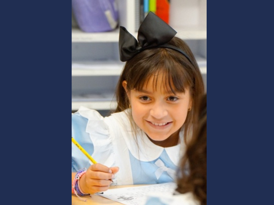 Girl doing school work