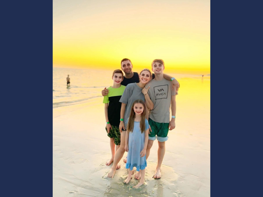 Family photo on the beach