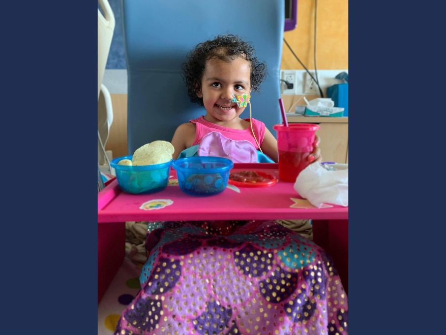 Toddler in hospital chair
