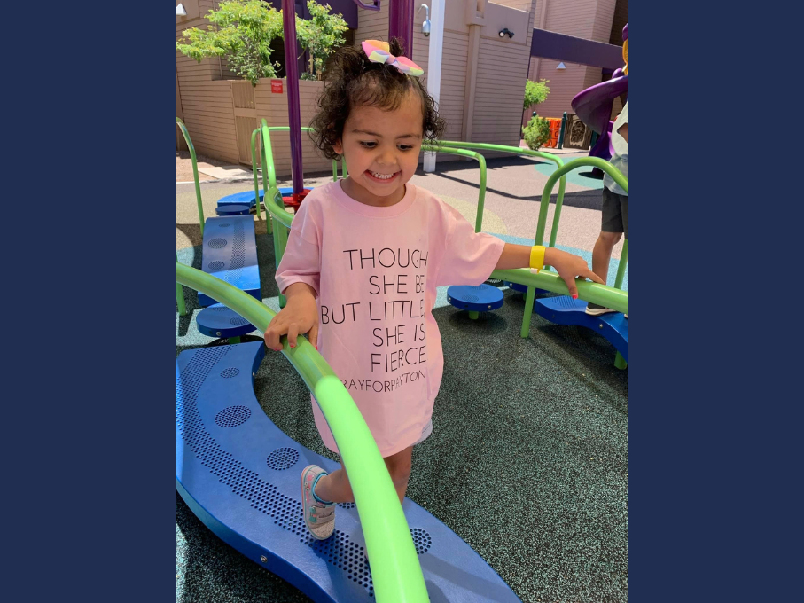 Toddler on park structure