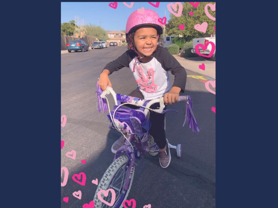 Girl on bicycle