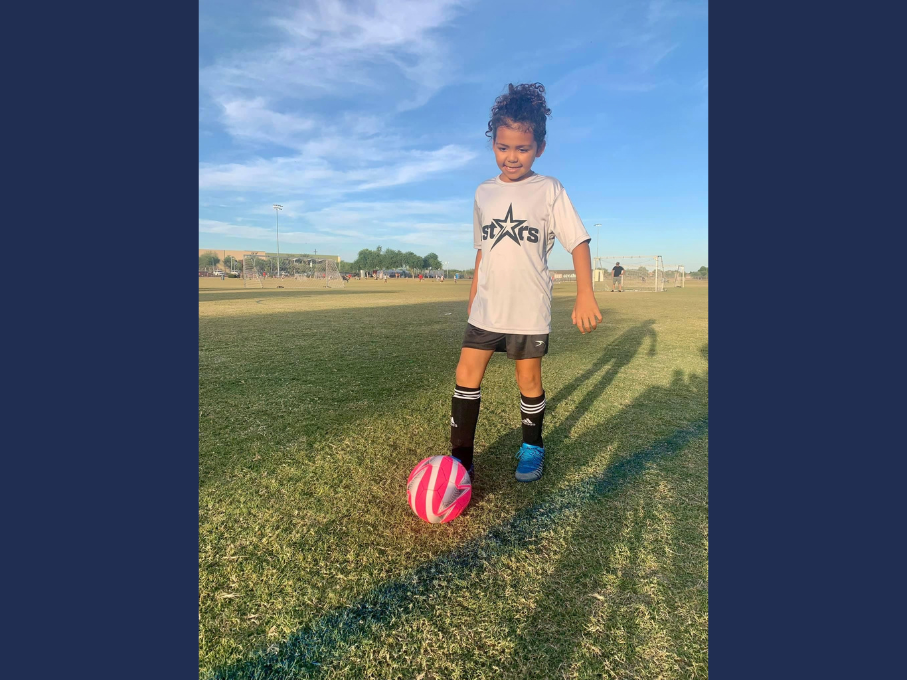 Girl with soccer ball