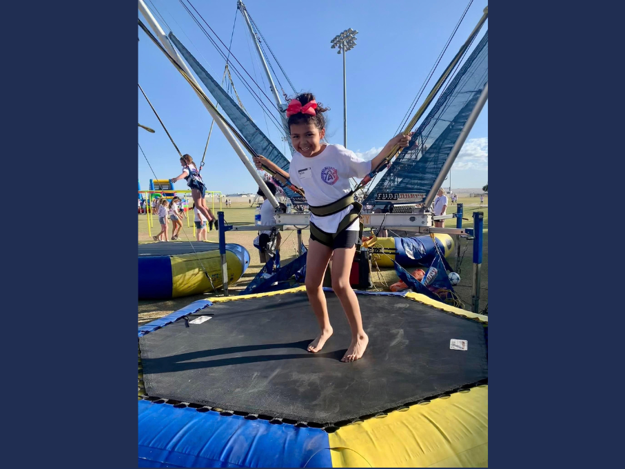 Girl on trampoline