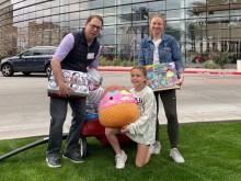 Samantha and her family outside Phoenix Children's