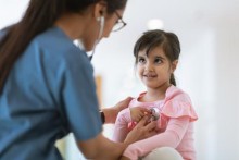 Young girl getting her heart checked