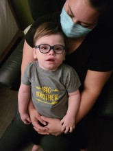 Toddler wearing glasses