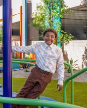 Child smiling on playground